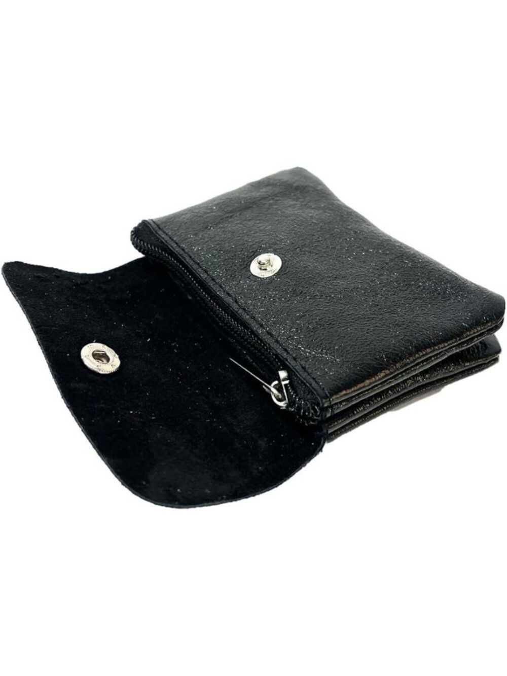Stylish Small Women's Wallet in Genuine Italian Leather - Black, Compact & Chic - Picture 2 of 7
